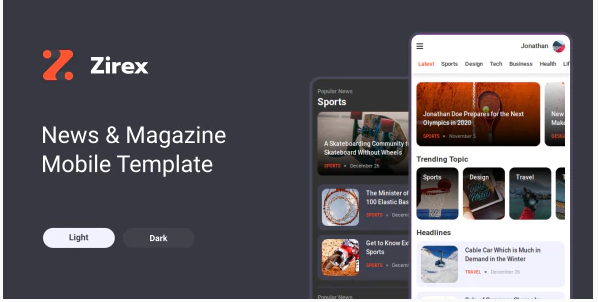 Zirex News Magazine Mobile Template