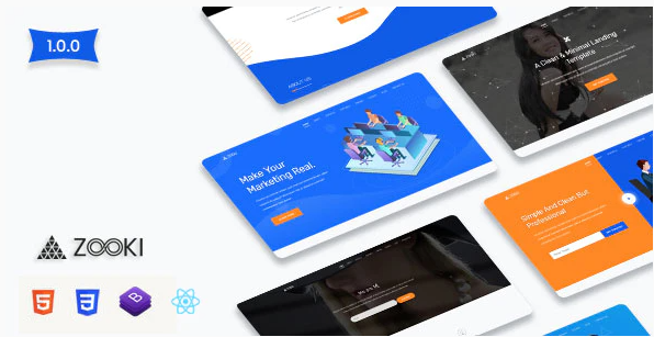 Zooki ReactJs Landing Page Template