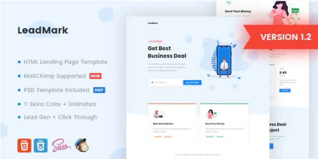 LeadMark Business HTML Landing Page Template