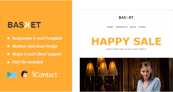 Basket eCommerce Responsive E mail Templates Themebuilder Access