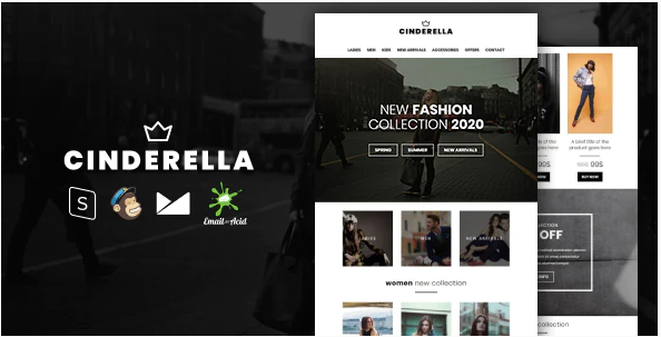 Cinderella E commerce Responsive Email Template with MailChimp Editor StampReady Online Builder