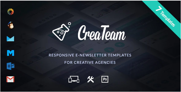 CreaTeam Multipurpose Creative Agency E newsletter Builder Access