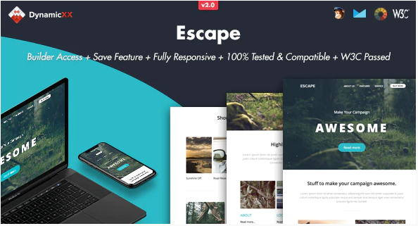 Escape Responsive Email Online Builder