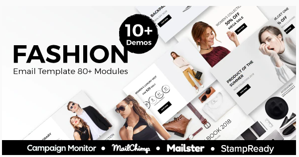 Fashion Ecommerce Responsive Email Template With StampReady Mailster Mailchimp Campaign Monitor