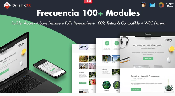 Frecuencia 100 Modules Email Online Template Builder