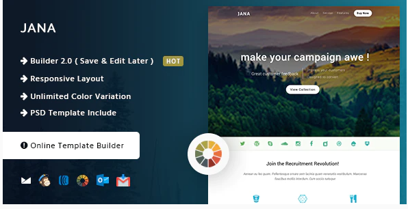 Jana Modern Email Template Online Builder