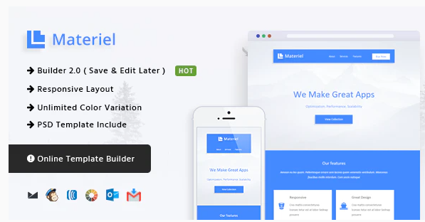 Material Responsive Email Template Online Builder