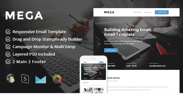 Mega Responsive Email StampReady Builder