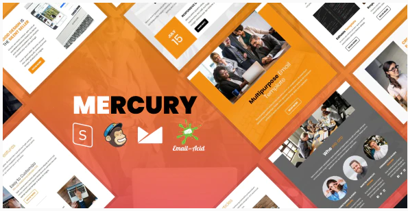 Mercury Responsive Email Template with Mailchimp Editor StampReady Builder Online Composer