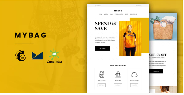 MyBag E commerce Responsive Email for Fashion Accessories with Online Builder