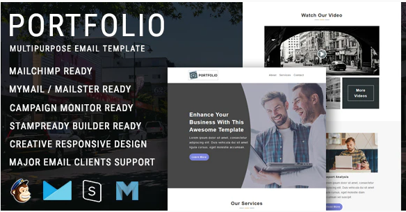 Portfolio Multipurpose Responsive Email Template with Mailchimp Editor