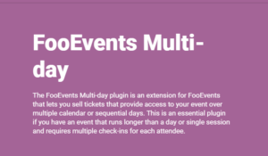 FooEvents Multi Day