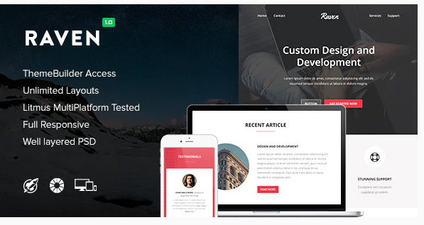 Raven Responsive Email Themebuilder Access