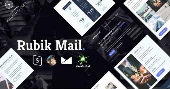 Rubik Responsive Email Template with MailChimp Editor StampReady Online Builder