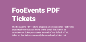 FooEvents PDF Tickets