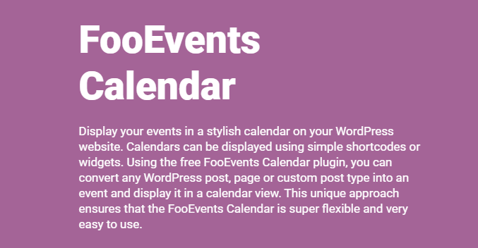 FooEvents Calendar