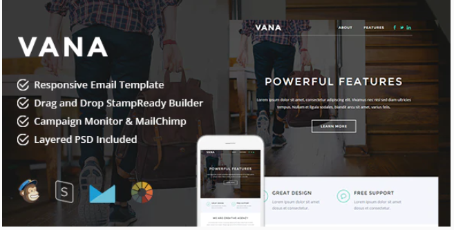 Vana Responsive Email StampReady Builder