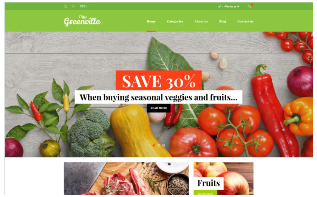 Greenville Organic Food Restaurant WooCommerce Theme