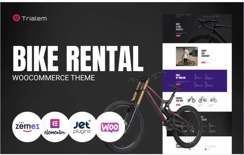 Trialem Bike Rental Multipurpose Modern Elementor WordPress Theme