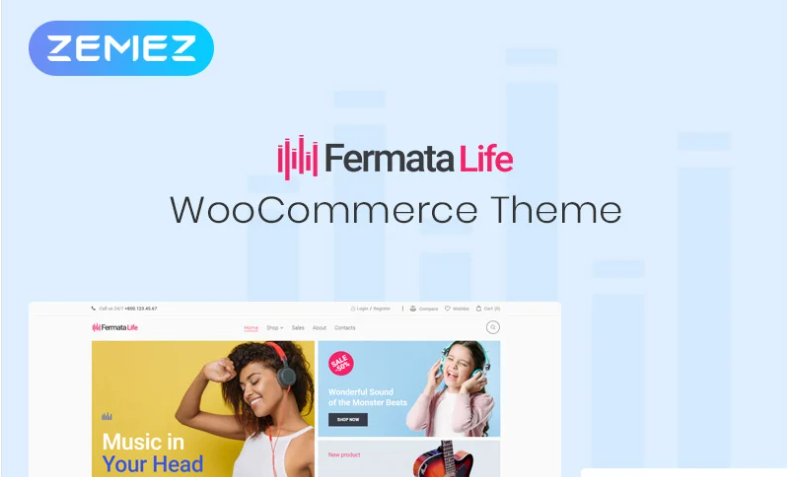 FermataLife Musical Instruments Store ECommerce Classic Elementor WooCommerce Theme