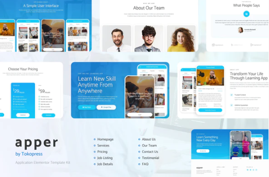 Apper App SaaS Elementor Template Kit