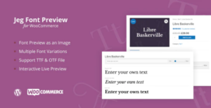 Jeg Font Preview WooCommerce Extension Plugin