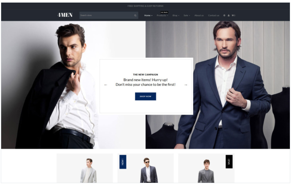 4Men Mens Fashion Shopify Theme