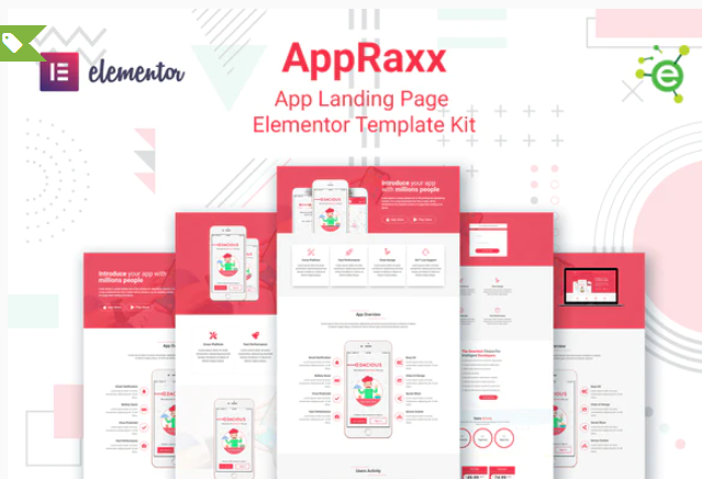 AppRaxx App Landing Page Elementor Template Kit