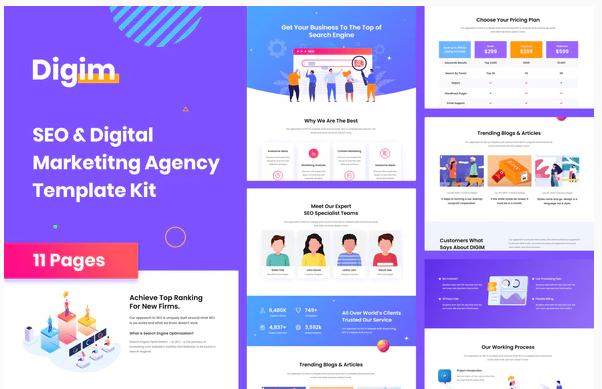 Digim SEO Digital Marketing Template Kit