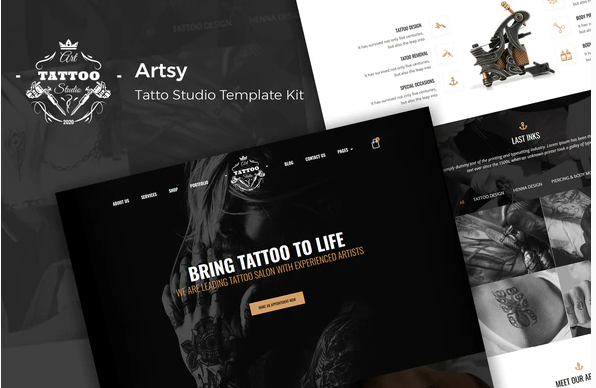 Artsy Tattoo Studio Template Kit