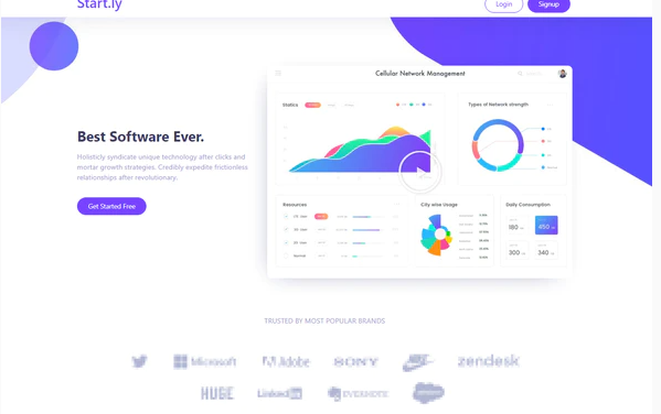 Startly Template Kit for Startups SaaS Software