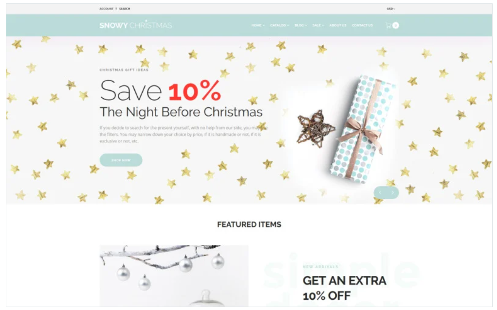 Snowy Christmas Christmas Gifts Shopify Theme