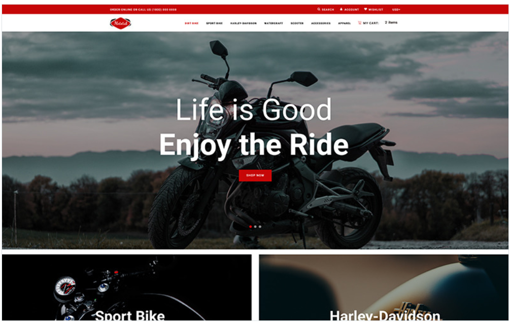 Mototab Cars Motorcycle Modern Shopify Theme