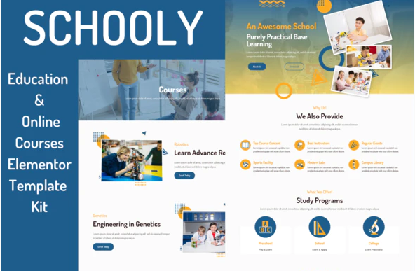 Schooly Education Online Courses Elementor Template Kit