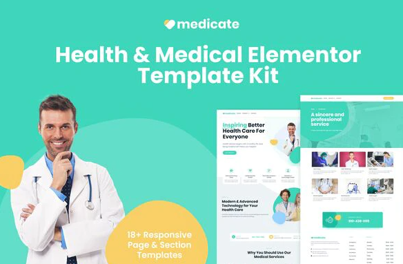 Medicate Health Medical Elementor Template Kit