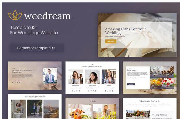 Weedream Wedding Elementor Template Kit