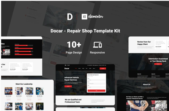 Docar Repair Shop Elementor Template Kit