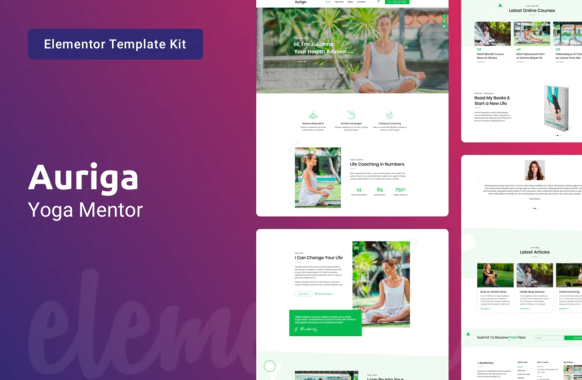 Auriga Health Coach Yoga Mentor Elementor Template Kit