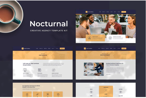 Nocturnal Creative Agency Elementor Template Kit