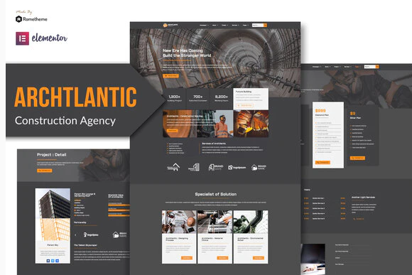 Archtlantic Construction Agency Elementor Template Kit