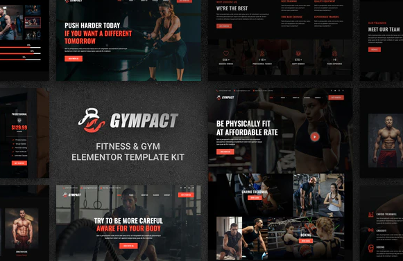 Gympact Fitness Gym Elementor Template Kit