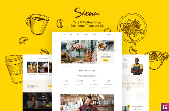 Siena Cafe and Coffee Shop Template Kit