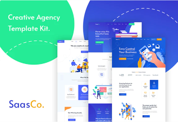 SassCo App Landing Startup Elementor Template Kit