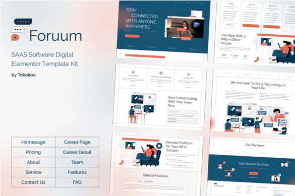 Foruum SaaS App Elementor Template Kit