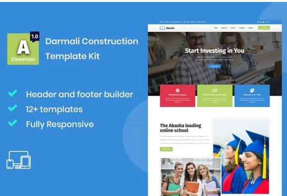 Abasha Education Learning Courses Elementor Template Kit