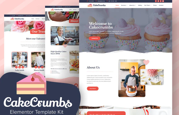 Cakecrumbs Bakery Elementor Template kit