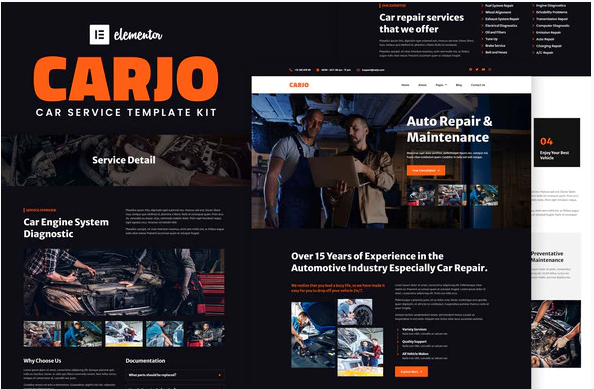 Carjo Car Services Repair Elementor Template Kit