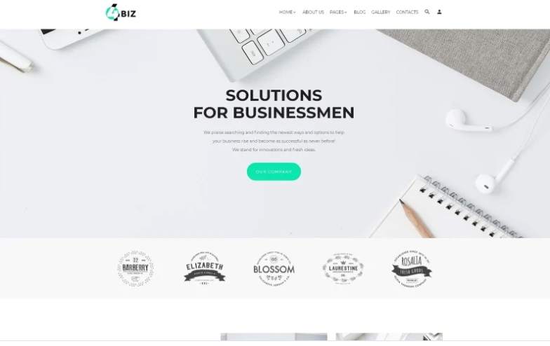 4Biz Business Sticky Meny Bright Joomla Template