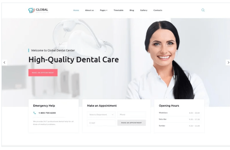 Global Dental Center Dentistry Clean Usable Joomla Template