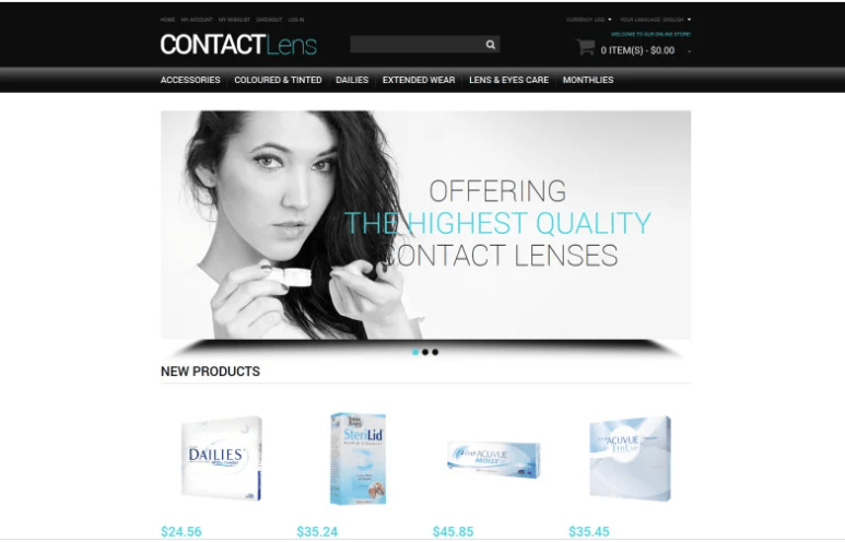 Vision Contact Lenses Magento Theme